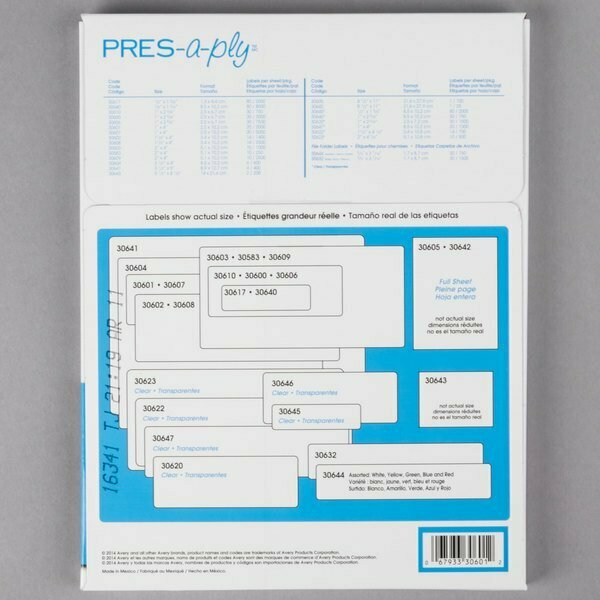 Avery 30601 PRES-a-ply 1'' x 4'' White Rectangular Laser Address Labels, 2000PK 15430601